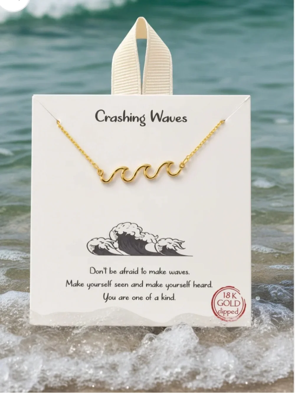 18K Gold Dipped “Crashing Waves” Necklace